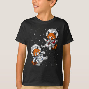 Red Panda Bear Space Astronaut T-Shirt