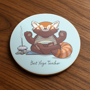 Red Panda Best Yoga Teacher Gift Animal Artwork Coaster