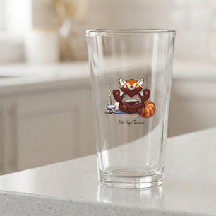 Red Panda Best Yoga Teacher Gift Animal Artwork Glass