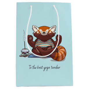 Red Panda Best Yoga Teacher Thank You Artwork Medium Gift Bag