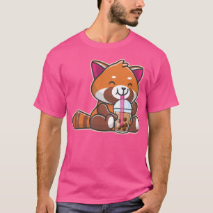 Red Panda Boba Bubble Tea Cute Kawaii Anime Gifts T-Shirt