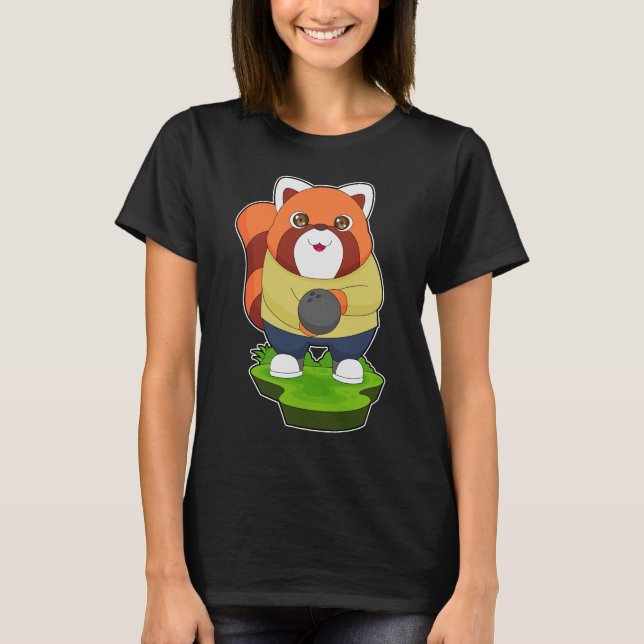 Red Panda Bowling Bowling ball Sports T-Shirt (Front)