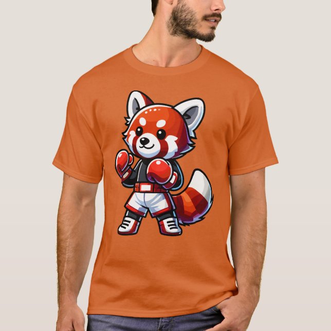 Red Panda Boxer Cute Boxing T-Shirt (Front)