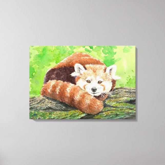 Red panda canvas print (Front)