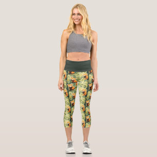 Red Panda Capri Leggings