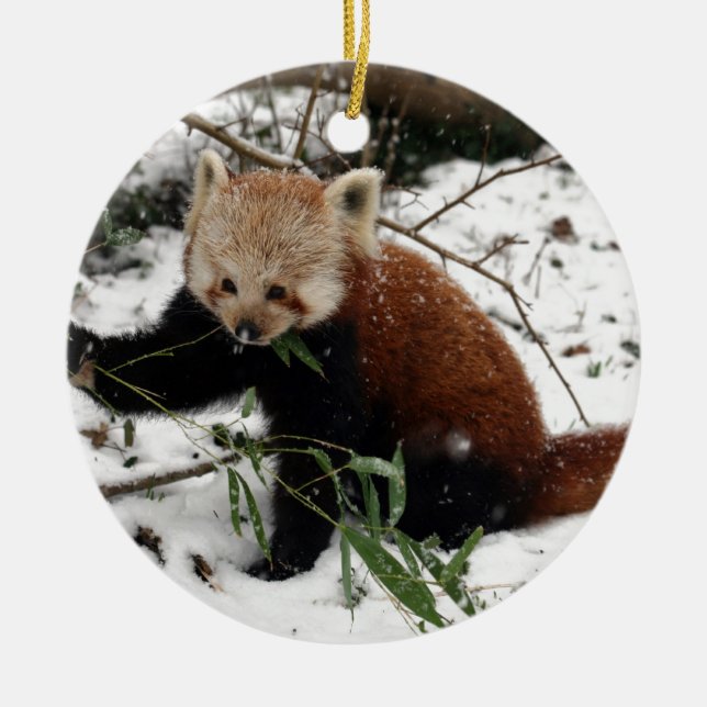 Red panda ceramic tree decoration (Front)