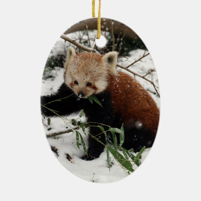 Red panda ceramic tree decoration (Back)