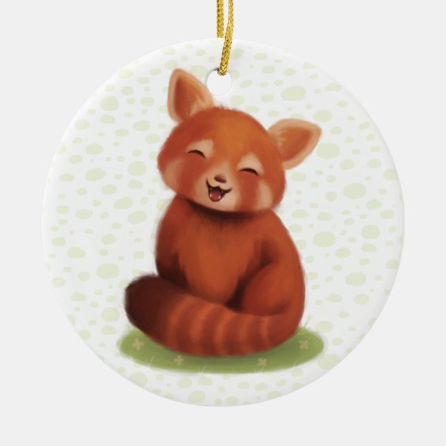 Red Panda Ceramic Tree Decoration (Front)