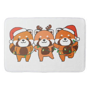 Red Panda Christmas Animals Cute Red Pandas Bath Mat