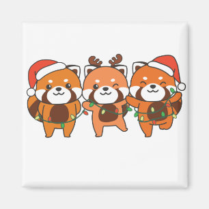 Red Panda Christmas Animals Cute Red Pandas Magnet