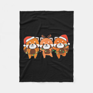Red Panda Christmas Christmas Animals Cute Red Pan Fleece Blanket