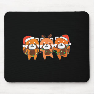 Red Panda Christmas Christmas Animals Cute Red Pan Mouse Mat