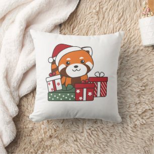 Red Panda Christmas Gift Winter Red Pandas Cushion