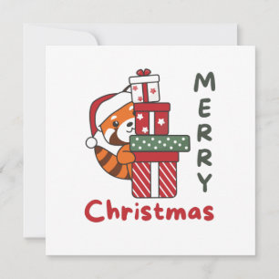 Red Panda Christmas Gift Winter Red Pandas Invitation