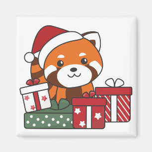 Red Panda Christmas Gift Winter Red Pandas Magnet