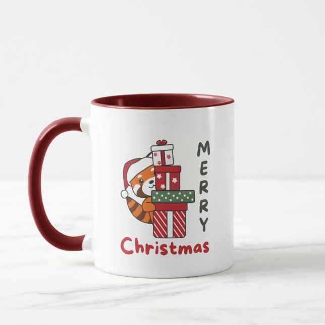 Red Panda Christmas Gift Winter Red Pandas Mug (Left)