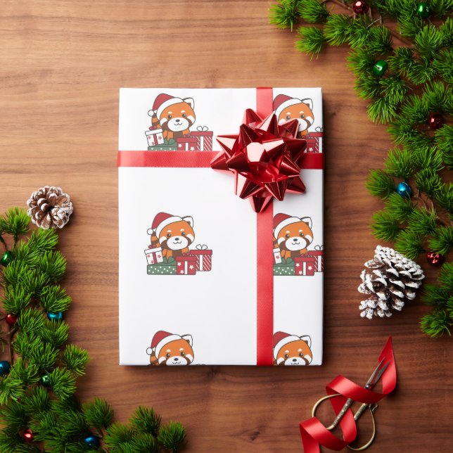 Red Panda Christmas Gift Winter Red Pandas Wrapping Paper (Holiday Gift)