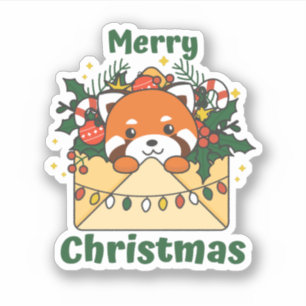 Red Panda Christmas Letter Winter Animals Pandas