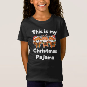 Red Panda Christmas Pyjamas T-Shirt