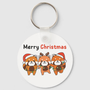 Red Panda Christmas Red Pandas Merry Christmas Key Ring