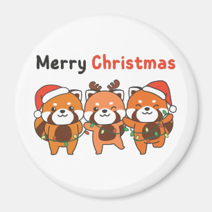 Red Panda Christmas Red Pandas Merry Christmas Mag Magnet