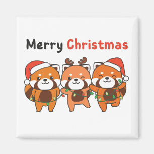 Red Panda Christmas Red Pandas Merry Christmas Mag Magnet