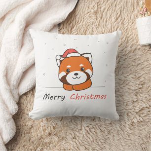 Red Panda Christmas Snow Winter Animals Pandas Cushion