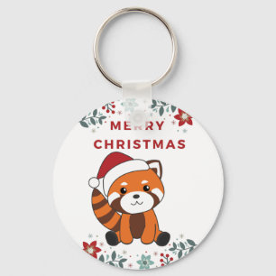 Red Panda Christmas Snow Winter Animals Pandas Key Ring