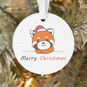 Red Panda Christmas Snow Winter Animals Pandas Ornament