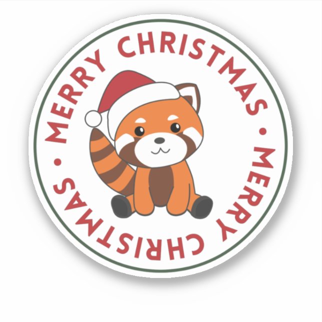 Red Panda Christmas Snow Winter Animals Pandas Sti (Front)