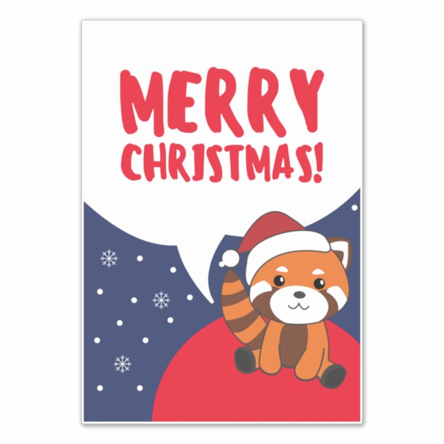 Red Panda Christmas Snow Winter Animals Pandas Sti (Front)
