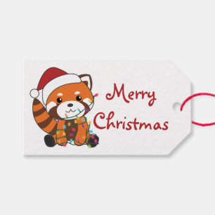 Red Panda Christmas Snow Winter Animals Pandas Tru Gift Tags