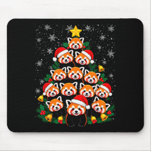 Red Panda Christmas Tree Funny Animal Mouse Mat