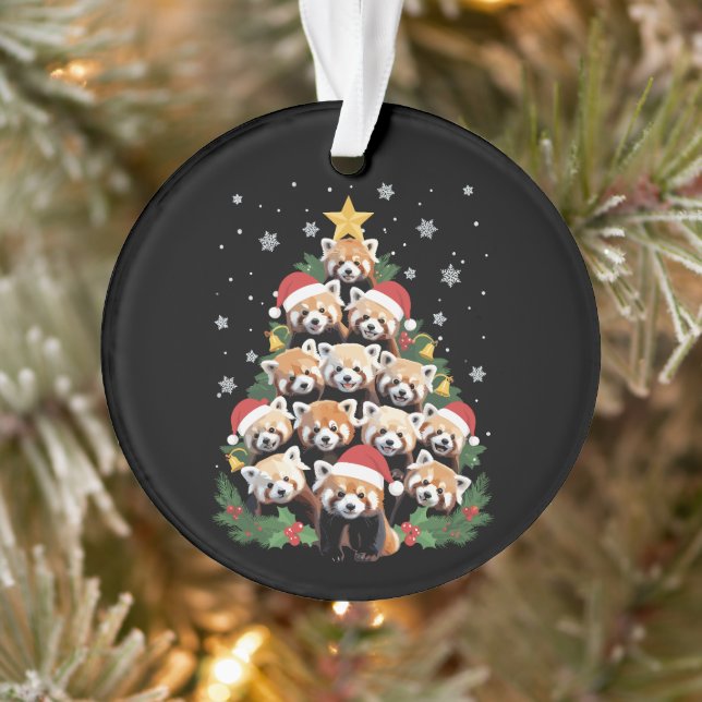 Red Panda Christmas Tree Funny Animal  Ornament (Tree)