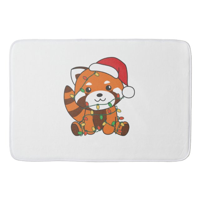 Red Panda Christmas Winter Animals Red Pandas Bath Mat (Front)