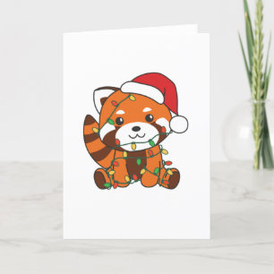 Red Panda Christmas Winter Animals Red Pandas Holiday Card