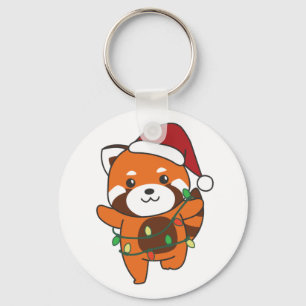 Red Panda Christmas Winter Animals Red Pandas Keyc Key Ring