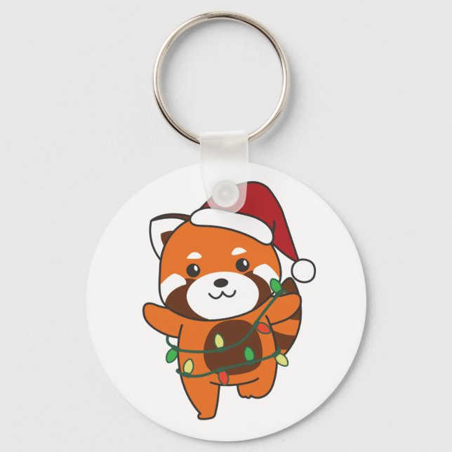 Red Panda Christmas Winter Animals Red Pandas Keyc Key Ring (Front)