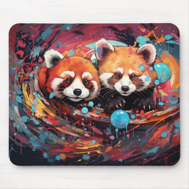 Red Panda Colourful Animal Enchanting  Mouse Mat (Front)