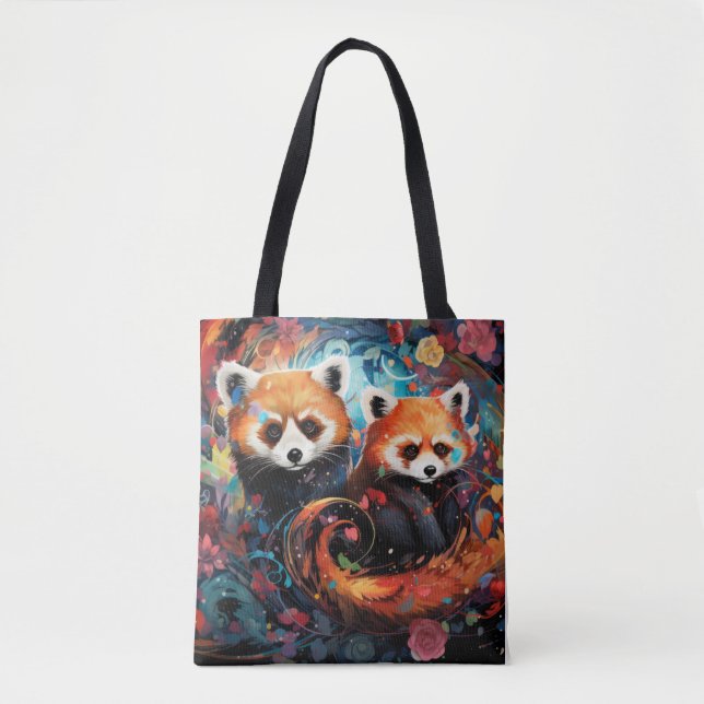 Red Panda Colourful Animal Enchanting  Tote Bag (Front)