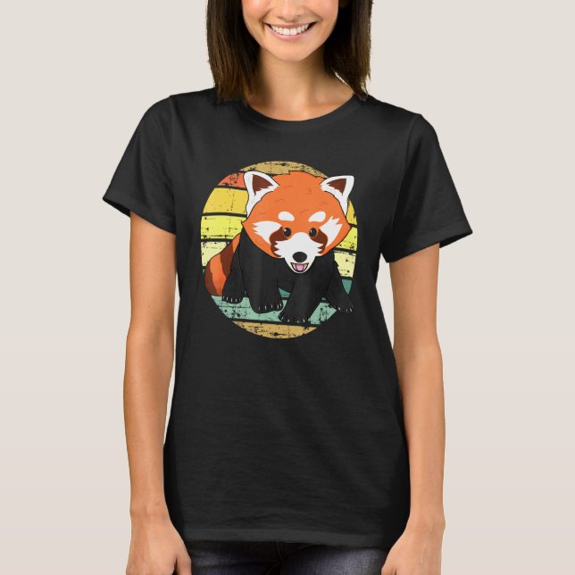 Red Panda Cute Adorable Fun Hand Drawn Baby Animal T-Shirt (Front)