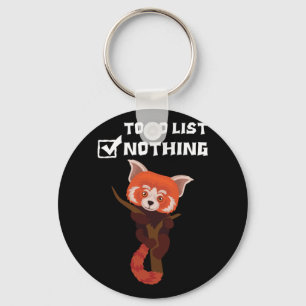 Red Panda Cute Lazy Animal To Do List Nothing Key Ring