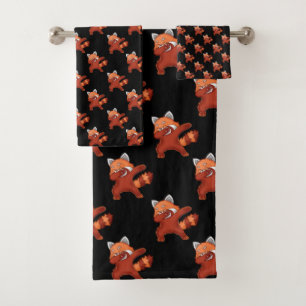 Red Panda Dabbing Bath Towel Set