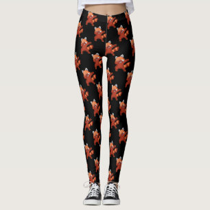 Red Panda Dabbing Leggings