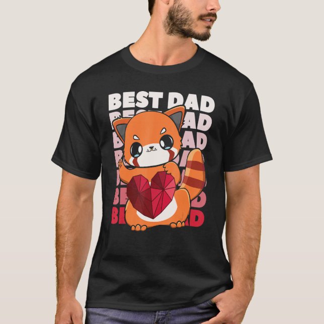 Red Panda Dad Parent Best Papa Bear Fathers Day An T-Shirt (Front)