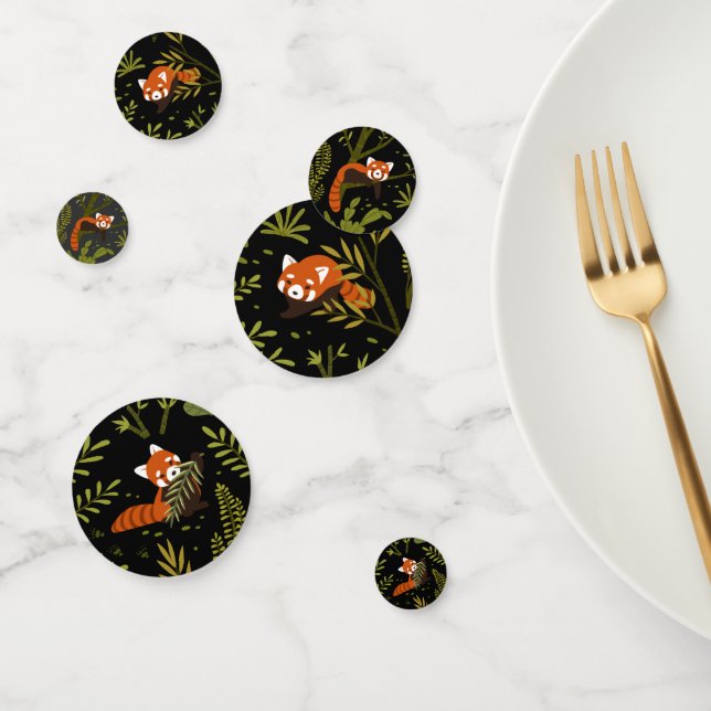 Red Panda Dark Forest Zoo Animal Party Confetti (Group)
