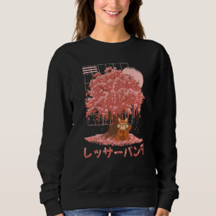 Red Panda Day Cherry Blossoms Bloom Pink Sakura Tr Sweatshirt
