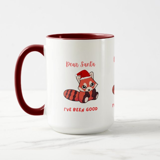 Red panda: Dear Santa, I've been Good Mug (Left)