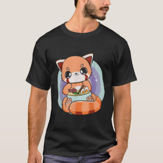 Red Panda Eating Ra I Love Ra Japanese Noodles Ani T-Shirt