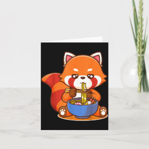 Red Panda Eating Ramen Japanese Soup Zoo Animal Zo Card